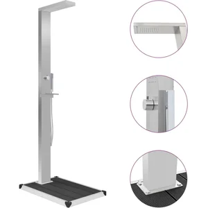 Comparateur de prix : vidaXL Douche d'extérieur avec receveur de douche WPC Acier inoxydable