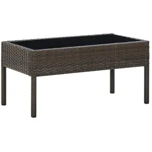 Comparateur de prix : vidaXL Table de jardin Marron 75x40x37 cm Résine tressée