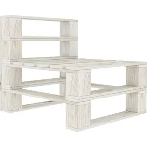 Comparateur de prix : vidaXL Canapé de milieu palette de jardin bois blanc