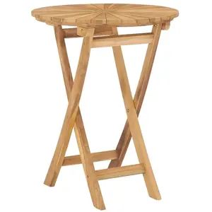 vidaXL Table pliable de jardin Ø 60 cm Bois de teck solide pas cher