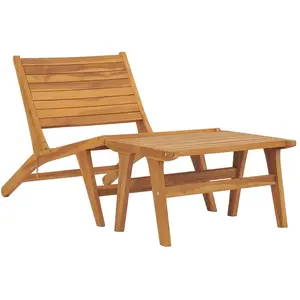 vidaXL Chaise de jardin avec repose-pied Bois de teck solide pas cher
