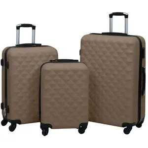 Comparateur de prix : vidaXL Ensemble de valises rigides 3 pcs Marron ABS