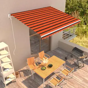 vidaXL Auvent rétractable automatique 400x300 cm Orange et marron pas cher