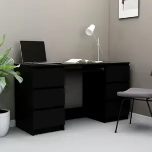 vidaXL Bureau Noir 140x50x77 cm Aggloméré pas cher