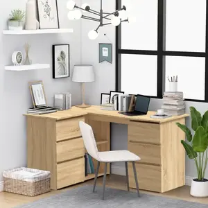 Comparateur de prix : vidaXL Bureau d'angle Chêne sonoma 145x100x76 cm Aggloméré