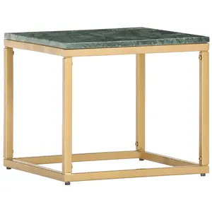 vidaXL Table basse Vert 40x40x35 cm Pierre véritable et texture marbre pas cher