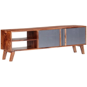 Comparateur de prix : vidaXL Meuble TV gris 140x30x45 cm bois solide