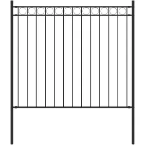 vidaXL Clôture de jardin Acier 1,7x0,8 m Noir pas cher