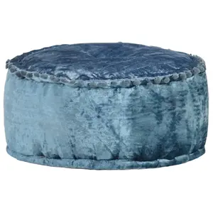 Comparateur de prix : vidaXL Pouf Rond Velours 40x20 cm Bleu 287566