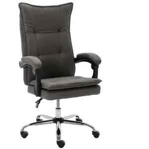 vidaXL Chaise de bureau Gris Tissu pas cher
