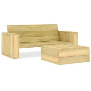 vidaXL Salon de jardin 3 pcs Bois de pin imprégné pas cher