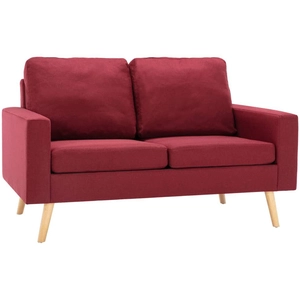 vidaXL Canapé à 2 places Rouge bordeaux Tissu pas cher