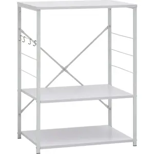 vidaXL Armoire à four à micro-ondes Blanc 60x39,6x79,5 cm pas cher