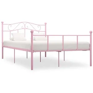 vidaXL Cadre de lit Rose Métal 140 x 200 cm pas cher