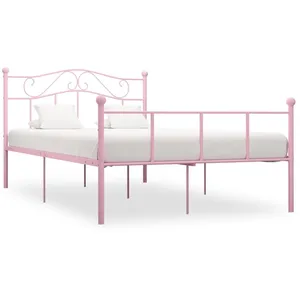vidaXL Cadre de lit Rose Métal 160 x 200 cm pas cher