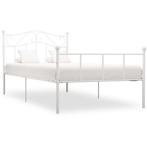 vidaXL Cadre de lit Blanc Métal 120 x 200 cm pas cher