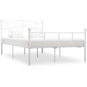 vidaXL Cadre de lit Blanc Métal 140 x 200 cm pas cher