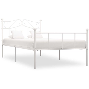 vidaXL Cadre de lit Blanc Métal 100 x 200 cm pas cher
