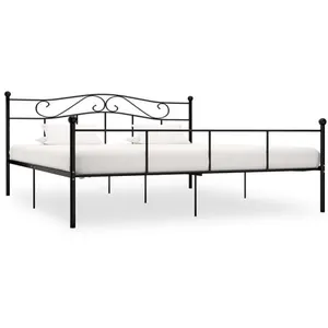 vidaXL Cadre de lit Noir Métal 180 x 200 cm pas cher