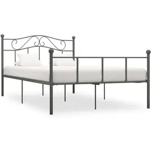 vidaXL Cadre de lit Gris Métal 160 x 200 cm pas cher