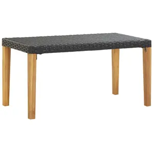 Comparateur de prix : vidaXL Banc de jardin 120 cm Noir Résine tressée et bois d'acacia