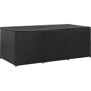 vidaXL Boîte de rangement de jardin Résine tressée 180x90x70 cm Noir