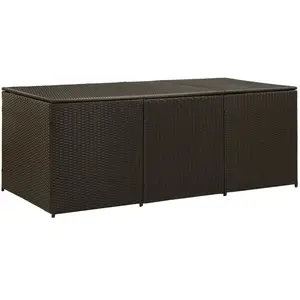 vidaXL Boîte de rangement de jardin résine tressée 180x90x70 cm marron pas cher
