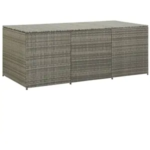 Comparateur de prix : vidaXL Boîte de rangement de jardin résine tressée 180x90x70 cm gris