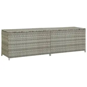 Comparateur de prix : vidaXL Boîte de rangement de jardin résine tressée 200x50x60 cm gris