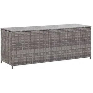 Comparateur de prix : vidaXL Boîte de rangement de jardin gris 120x50x60 cm résine tressée