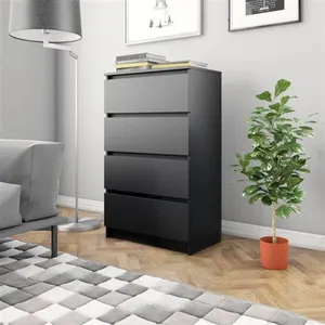 vidaXL Buffet Noir 60x35x98,5 cm Bois d'ingénierie pas cher