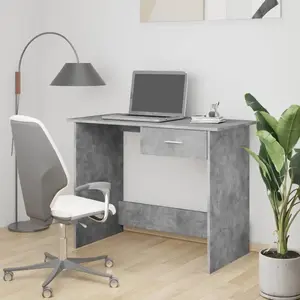 vidaXL Bureau Gris béton 100 x 50 x 76 cm Aggloméré pas cher