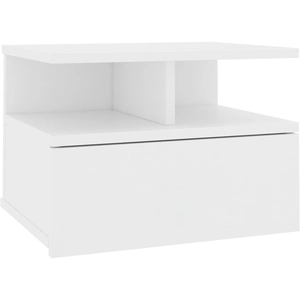 vidaXL Table de chevet flottante Blanc 40x31x27 cm Bois d'ingénierie pas cher