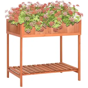 vidaXL Jardinière à herbes 80x60x80 cm Bois de sapin massif pas cher