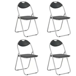 vidaXL Chaises pliantes à manger lot de 4 noir similicuir pas cher