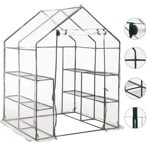 Comparateur de prix : vidaXL Serre avec 8 étagères 143x143x195 cm