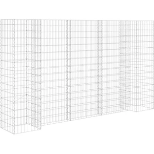 vidaXL Jardinière à gabion en H Fil d'acier 260x40x150 cm pas cher