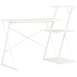 vidaXL Bureau avec étagère Blanc 116x50x93 cm pas cher