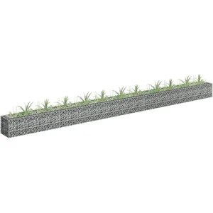 vidaXL Lit surélevé à gabion Acier galvanisé 450x30x30 cm pas cher