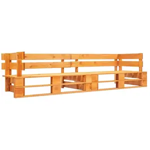 vidaXL Canapé de jardin palette 2 places marron miel bois pas cher