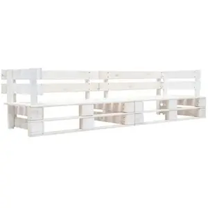 Comparateur de prix : vidaXL Canapé de jardin palette 2 places blanc bois