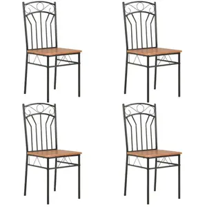 Comparateur de prix : vidaXL Chaises à manger lot de 4 marron MDF