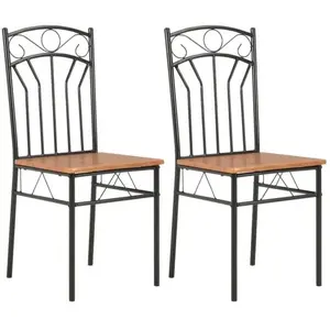 Comparateur de prix : vidaXL Chaises à manger lot de 2 marron MDF