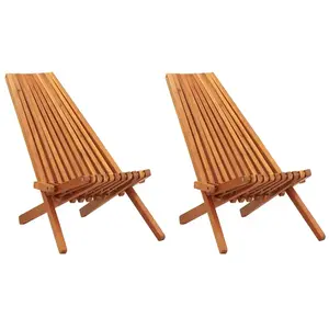 vidaXL Chaises pliables d'extérieur 2 pcs Bois d'acacia solide pas cher