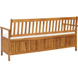 Comparateur de prix : vidaXL Banc de rangement avec coussin 170 cm Bois d'acacia solide