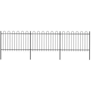 Comparateur de prix : vidaXL Clôture de jardin avec dessus en cerceau Acier 5,1 x 1,2 m Noir