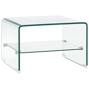 vidaXL Table basse Clair 50 x 45 x 33 cm Verre trempé pas cher