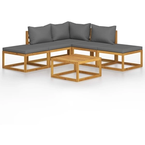 vidaXL Salon de jardin 6 pcs avec coussins Bois d'acacia solide pas cher