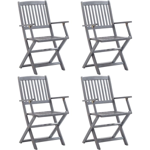vidaXL Chaises pliables d'extérieur 4 pcs Bois d'acacia solide pas cher