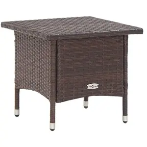 vidaXL Table à thé Marron 50x50x47 cm Résine tressée pas cher